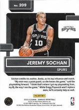 Load image into Gallery viewer, 2022-23 Panini Donruss Jeremy Sochan Rookie 209 San Antonio Spurs