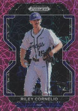Load image into Gallery viewer, 2022 Panini Prizm Draft Pick Riley Cornelio Neon Pink Velocity Prizms #201 TCU Horned Frogs