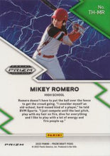 تحميل الصورة إلى عارض المعرض، اختيار فريق Panini Prizm Draft لعام 2022 Mikey Romero Thunderstruck #TH-MR High School
