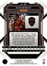 تحميل الصورة إلى عارض المعرض، 2022-23 Panini Prizm Silver Evan Mobley #81 Cleveland Cavaliers
