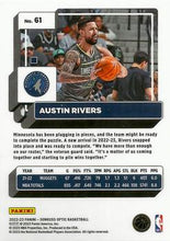 Load image into Gallery viewer, 2022-23 Donruss Optic Austin Rivers Purple #61 Minnesota Timberwolves