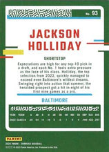 将图片加载到图库查看器,2023 Panini Donruss Jackson Holliday #93 Baltimore Orioles