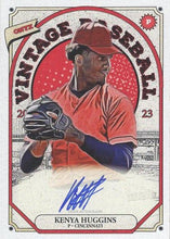 将图片加载到图库查看器,2023 Onyx Vintage Blue Signatures  #VAKH Kenya Huggins - Cincinnati Reds