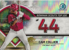 将图片加载到图库查看器,2023 Bowman Chrome #BTP-44 Cam Collier Scouts Top 100 Refractor Cincinnati Reds
