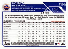 Load image into Gallery viewer, 2023 Topps New York Mets Edwin Diaz #NYM-14