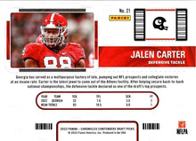将图片加载到图库查看器,2023 Panini Chronicles Draft Picks #21 - Jalen Carter - Georgia Bulldogs