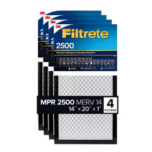 Load image into Gallery viewer, 3M 2500 Series Filtrete 1" Filter MPR 2500 MERV 14, 4-pack