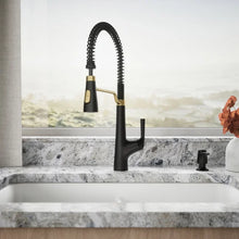Load image into Gallery viewer, Kohler Albany Semi-Pro Kitchen Faucet Matte Black and Gold
