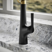 Load image into Gallery viewer, Kohler Albany Semi-Pro Kitchen Faucet Matte Black and Gold