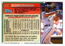 Load image into Gallery viewer, 1994 Topps Bo Jackson # 500 Chicago White Sox