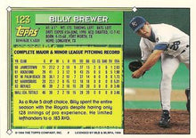 将图片加载到图库查看器,1994 Topps Billy Brewer FS, RC # 123 Kansas City Royals