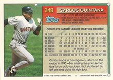Load image into Gallery viewer, 1994 Topps Carlos Quintana # 349 Boston Red Sox