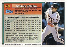 Load image into Gallery viewer, 1994 Topps Carlos Baerga # 450 Cleveland Indians