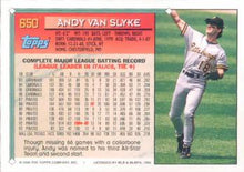 تحميل الصورة إلى عارض المعرض، 1994 Topps Andy Van Slyke # 650 Pittsburgh Pirates