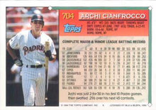 Load image into Gallery viewer, 1994 Topps Archi Cianfrocco # 704 San Diego Padres
