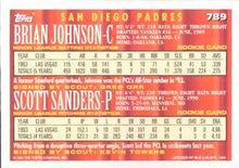 Load image into Gallery viewer, 1994 Topps Brian Johnson / Scott Sanders CA, RC # 789 San Diego Padres