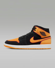 将图片加载到图库查看器,Men's Nike Air Jordan 1 Mid SE Black/Cardinal Red/White/Vivid Orange Size 6M New