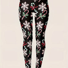 تحميل الصورة إلى عارض المعرض، Christmas Leggings stretchy fit womens high waist pants SZ Small