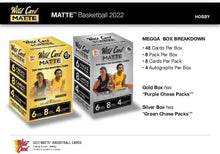 تحميل الصورة إلى عارض المعرض، بطاقة تداول كرة القدم من اختيارات مسودة Wild Card Matte لعام 2022 - صندوق هواية ضخم مكون من صندوقين