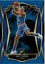 Load image into Gallery viewer, 2020-21 Select Obi Toppin Blue Premier Rookie SP RC #187 New York Knicks Dayton Flyers