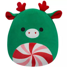 将图片加载到图库查看器,Squishmallows Zumir the Green Moose with Peppermint Swirl Belly 12" 2023 Christmas Edition Stuffed Plush