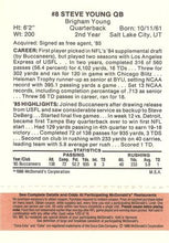 将图片加载到图库查看器,1986 McDonald's Bryce Young  RC #8 Tampa Bay Buccaneers