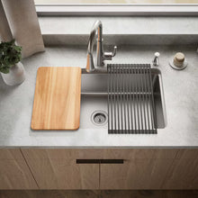 将图片加载到图库查看器,KOHLER Prologue Drop-in or undermount 33-in x 22-in Stainless steel Single bowl 18 -Gauge Workstation Kitchen Sink with Drainboard