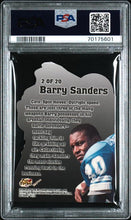 将图片加载到图库查看器,1997 SKYBOX E-X2000 BARRY SANDERS #2 FLEET OF FOOT DIE-CUT PSA 7