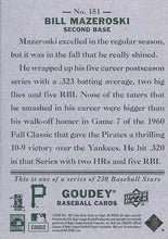 将图片加载到图库查看器,2008 Upper Deck Goudey #151 - Bill Mazeroski - Pittsburgh Pirates