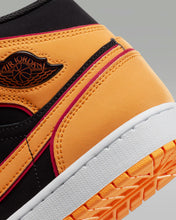 将图片加载到图库查看器,Men's Nike Air Jordan 1 Mid SE Black/Cardinal Red/White/Vivid Orange Size 6M New