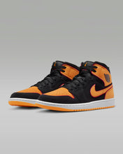 将图片加载到图库查看器,Men's Nike Air Jordan 1 Mid SE Black/Cardinal Red/White/Vivid Orange Size 6M New