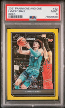 Load image into Gallery viewer, 2021 PANINI ONE AND ONE #22 LaMelo Ball Gold #/10 Psa 9 Mint Pop 1