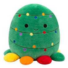 Load image into Gallery viewer, Squishmallows Colm Green Octopus With String Lights And Multicolored Tentacles 12" Christmas Edition Stuffed Plush