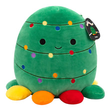 Load image into Gallery viewer, Squishmallows Colm Green Octopus With String Lights And Multicolored Tentacles 12" Christmas Edition Stuffed Plush