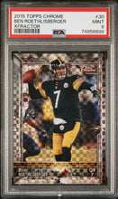 تحميل الصورة إلى عارض المعرض، 2015 TOPPS Chrome X-Fractor Ben Roethlisberger #30 PSA 9 Pittsburgh Steelers