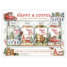 将图片加载到图库查看器,HAPPY & JOYFUL Holiday Hand Soap Boxed Set – 4 Pack (21.5 fl oz Each)