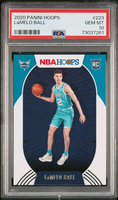 2020-21 Panini NBA Hoops Lamelo Ball Base Rookie #223 RC PSA 10