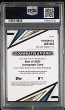 将图片加载到图库查看器,2022 Bowmans Best Roderick Arias Autograph #B22-RA PSA 9 Mint Yankees