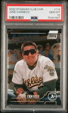 Load image into Gallery viewer, 2022 Topps Stadium Club Chrome Refractor Jose Canseco Oakland Athletics #114 PSA 10 GEM Mint