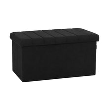 将图片加载到图库查看器,Seville Classics Boucle Foldable Trunk Ottoman (Black) - Open Box