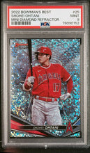 Load image into Gallery viewer, 2022 Bowman's Best Mini Diamond Refractor /299 Shohei Ohtani #25 PSA 9 Mint