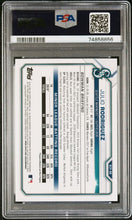 تحميل الصورة إلى عارض المعرض، 2021 Bowman Mega Box Chrome #BCP86 Julio Rodriguez PSA 10