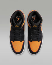 将图片加载到图库查看器,Men's Nike Air Jordan 1 Mid SE Black/Cardinal Red/White/Vivid Orange Size 6M New