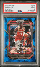 تحميل الصورة إلى عارض المعرض، 2022-23 Prizm #248 AJ Griffin Rookie Blue Ice Prizms RC 024/125 PSA 9 MINT