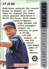 Load image into Gallery viewer, 1997 Fleer Alex Rodriguez Headliners 17/20
