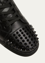 将图片加载到图库查看器,Christian Louboutin Men's Lou Spikes High-Top Sneakers Size 42EU / 9M