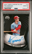 将图片加载到图库查看器,2022 Ted Simmons On-Card AUTO Topps CHROME BLACK #CBA-TS Cardinals PSA 10 GEM Mint