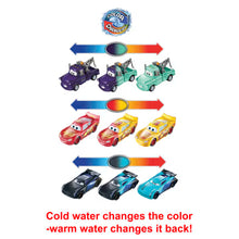 تحميل الصورة إلى عارض المعرض، مجموعة من 3 قطع من سيارات ديزني بيكسار كارز الملونة لايتنينج ماكوين وماتر وجاكسون ستورم