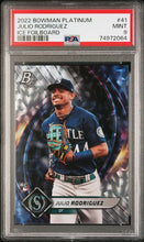 تحميل الصورة إلى عارض المعرض، 2022 Bowman Platinum Ice Foilboard #41 Julio Rodriguez Rookie PSA 9