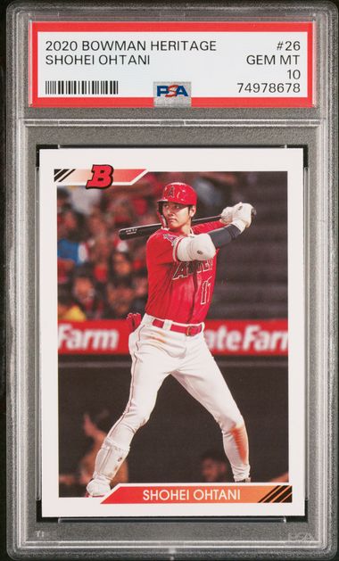 SHOHEI OHTANI 2020 Bowman Heritage #26 PSA 10 Angels GEM MT – walk